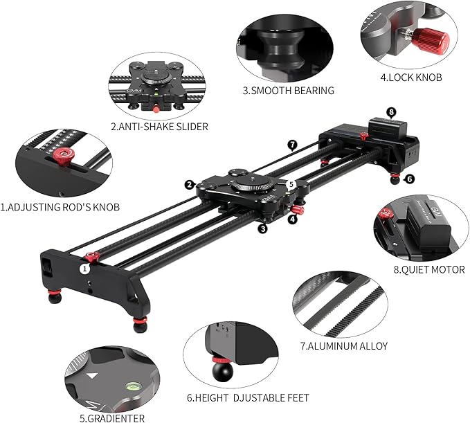 GVM Motorized Camera Slider, Motorized Time Lapse and Video Shot Follow Focus - Image 2