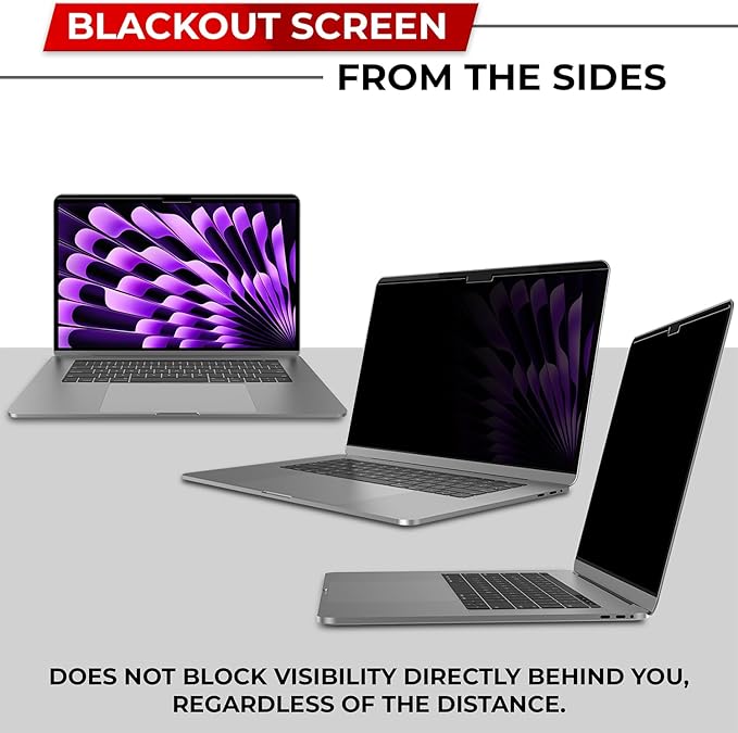 Magnetic Privacy Screen for MacBook Air 13 & 13.6 Inch Removable Laptop Privacy - Image 4