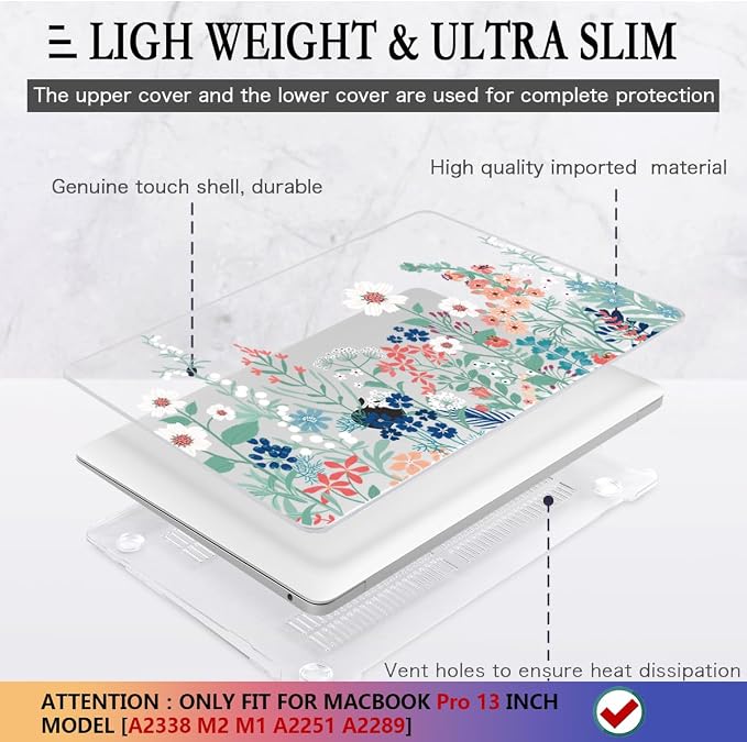 CISSOOK Compatible with MacBook Pro 13 inch Case M2 2025-2020 Model M1 M2 A2338 - Image 4