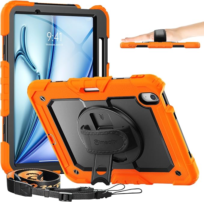 timecity Case for iPad Air 11 Inch M3/ M2, 360° Rotating Stand, Pencil Holder & by Timecity
