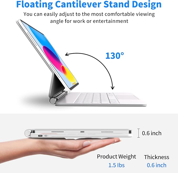 Keyboard Case for iPad 11th and iPad 10th Generation, Magic Keyboard for ipad - Image 6
