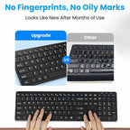 Wireless Keyboard-2.4G Ultra Slim Quiet Full Size Matte USB PC Computer Keyboard - Image 3