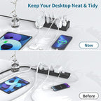 Desk Clamp Power Strip with 40W Fast Charging Station, JXGUCAT 10ft Flat Plug - Image 5