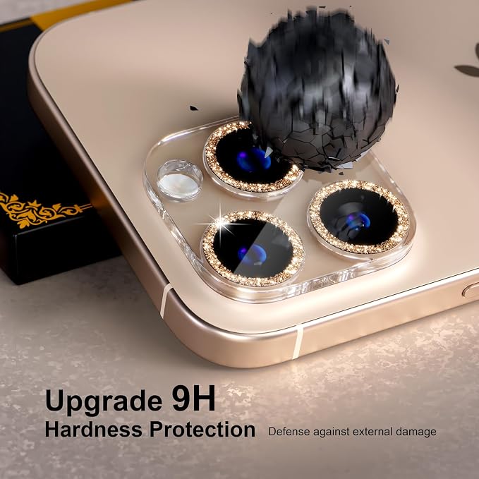 beuxece for 6 Pack iPhone 15 Pro/iPhone 15 Pro Max Camera Lens Protector 9H - Image 2