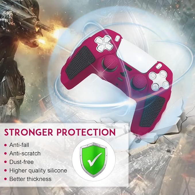 SIKEMAY Anti-Slip PS5 Controller Skin, Soft Thicken Non-Slip Studded Silicone - Image 5