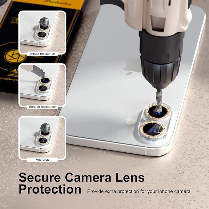 beuxece for 6 Pack iPhone 16 / iPhone 16 Plus Camera Lens Protector 9H Tempered - Image 4
