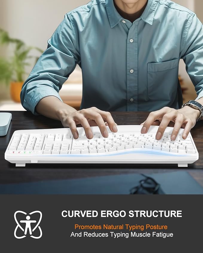 EDJO Ergonomic Wireless Keyboard - Image 2