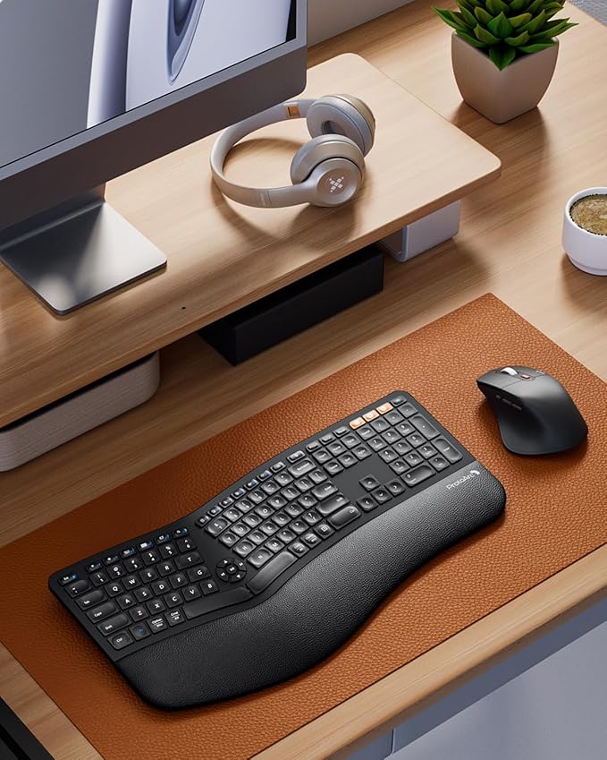ProtoArc Ergonomic Wireless Keyboard Mouse, EKM01 Plus Full Size Ergo Bluetooth - Image 7