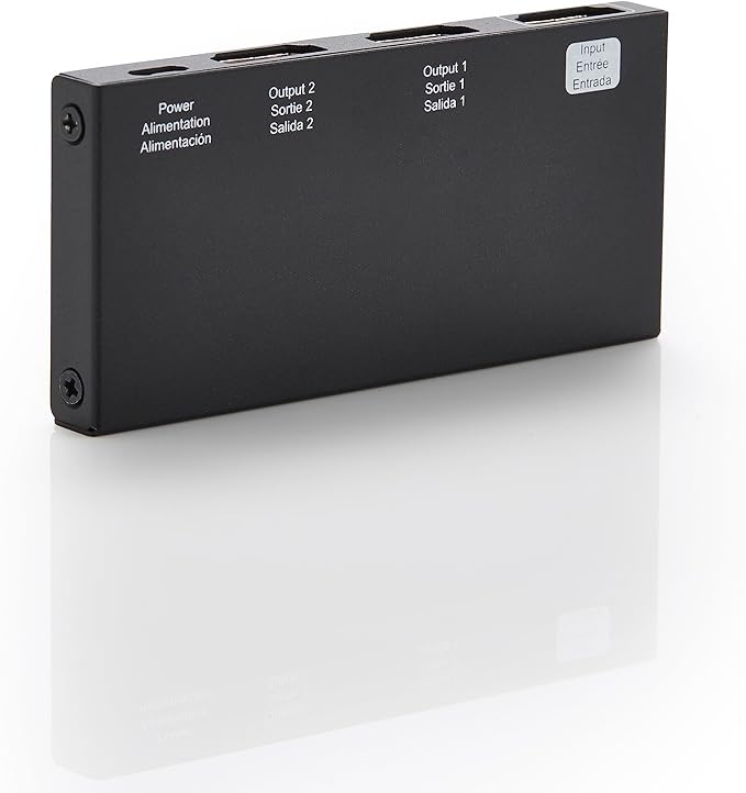 Amazon Basics HDMI Splitter 1 in 2 Out, 4K@60Hz by AmazonBasics