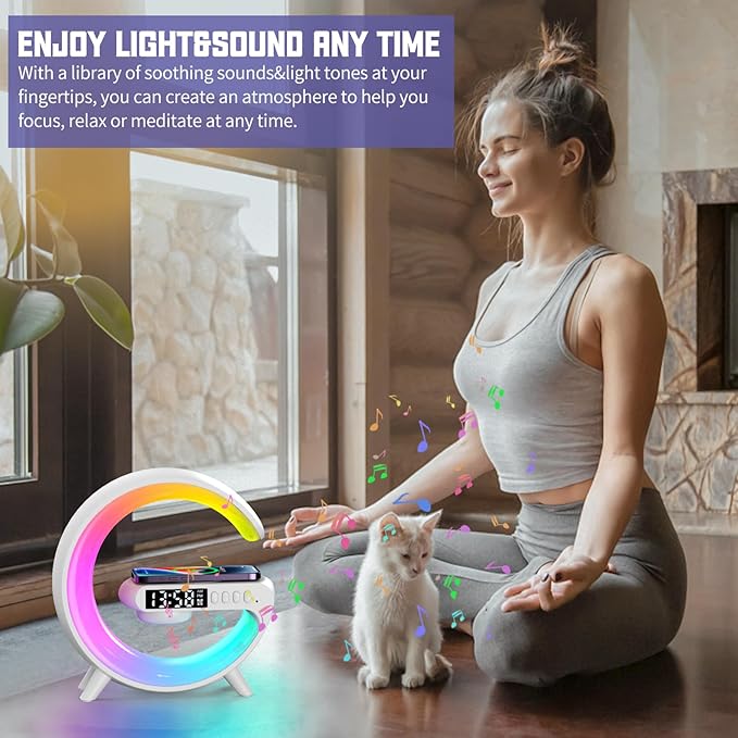 Mini LED Table Lamp with 4-in-1 Wireless Charger, Night Light, Sunrise Alarm - Image 6
