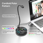 USB Recording Microphone, Computer PC Podcast Condenser Cardioid Mic - Image 4