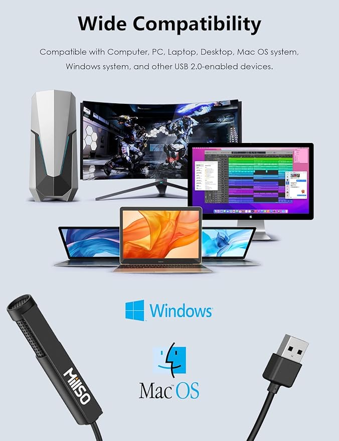 MillSO USB PC Microphone Plug & Play Omnidirectional External Lavalier Mini USB - Image 4