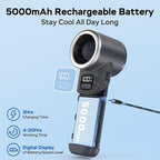 Portable Handheld Turbo Fan, 5000mAh Rechargeable Battery, Max 20Hrs Cooling - Image 4
