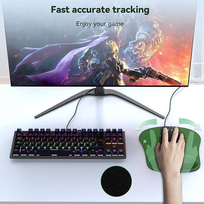 TECKNET 2 Pack Mouse Pad with Wrist Support, Ergonomic Gaming Mouse Pad Pain - Image 7
