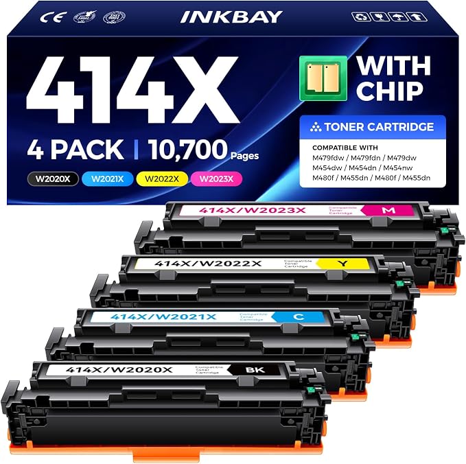 414X Toner Cartridges Set 4-Pack High Yield by INKBAY