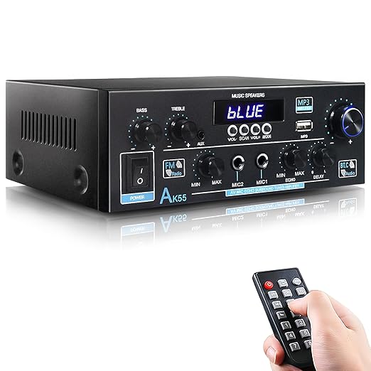 AK55 Stereo Amplifier Home Audio by WOOPKER