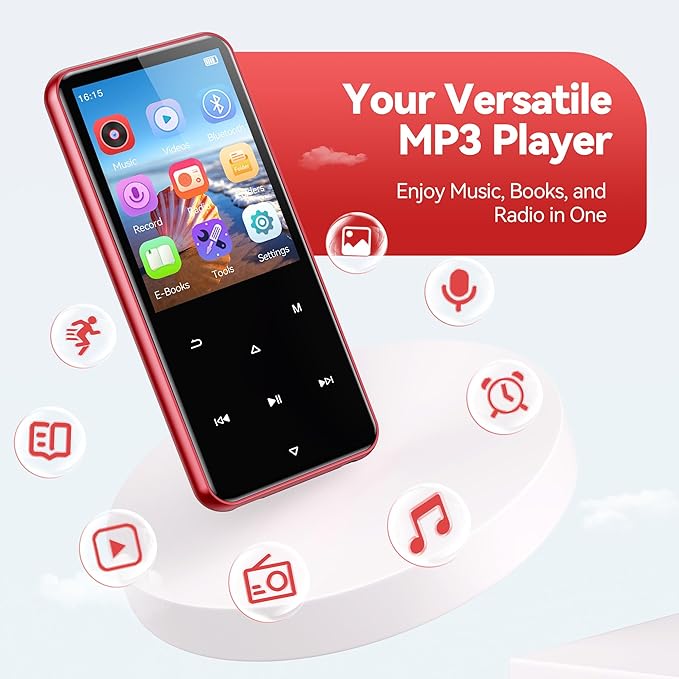 AGPTEK 64GB MP3 Player with Bluetooth, M3 2.4 inch Music Player with Speaker - Image 2