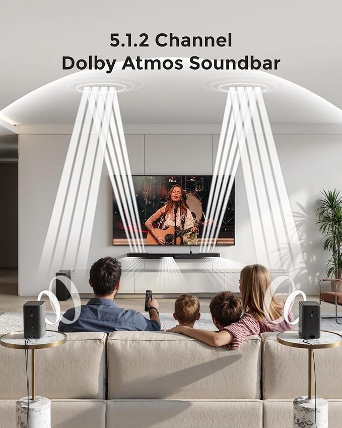 ULTIMEA 5.1.2ch Sound Bar with Dolby Atmos, Surround Sound System - Image 2