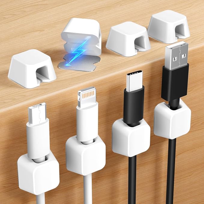 Viaky 8 Pack Magnetic Cable Clips, Large Size Under Desk Cable Management by Oneclickforallyourneeds%EF%BC%81