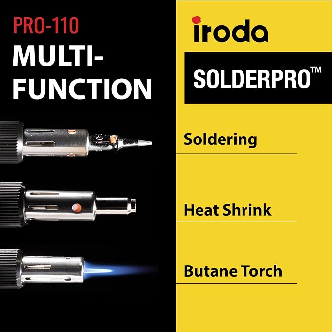 IRODA SolderPro 110 Cordless Butane Soldering Iron Kit, 115 MIns Run Time - Image 3