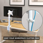 Mount-It! White Single Monitor Stand – Adjustable Desk Arm - Image 7