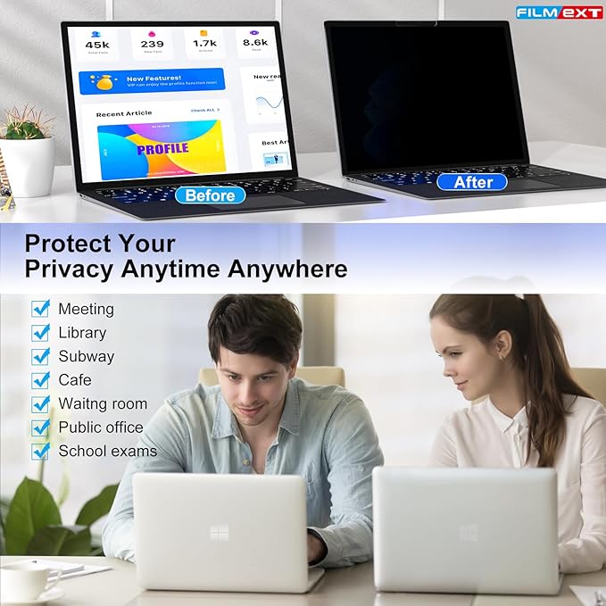 FILMEXT Privacy Screen for Microsoft Surface Laptop 15 inch 7th Model 2037/2108 - Image 3