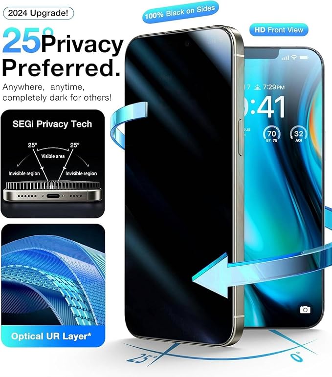 UltraGlass Ultra 9H+ Glass for iPhone 13/13 Pro Privacy Screen Protector Glass - Image 4