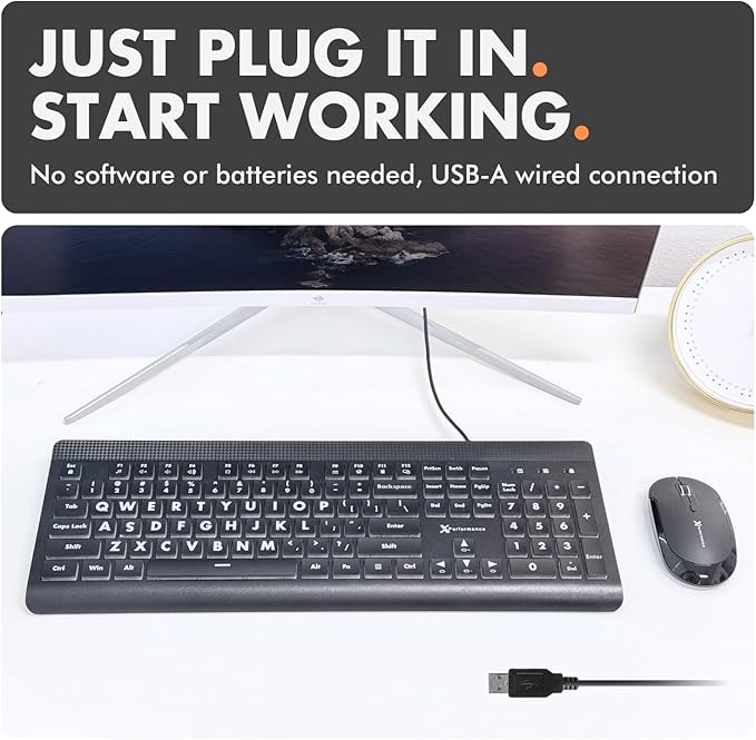 X9 Large Print Backlit Computer Keyboard - Image 5