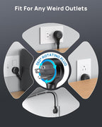 TROND 360° Rotating Flat Plug, Surge Protector Power Strip, 13AC Widely Spaced - Image 2