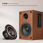 Elimavi Powered Bluetooth 5.3 Bookshelf Speakers - 60W Record Player Speakers - Image 3