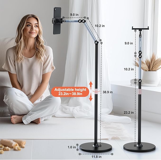 Tablet Floor Stand, Adjustable Tablet Stand, 360° Rotation Tablet Holder - Image 6