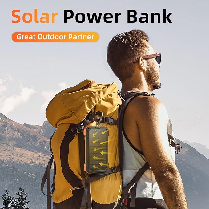 Solar Charger Power Bank 49800mAh Wireless Portable Phone Charger, 22.5W QC3.0 - Image 8