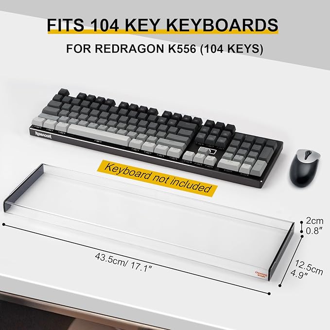 Redragon K556 Desing Wish Keyboard Cover, Water Resistant Half-Covered Acrylic - Image 2