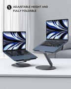 LULULOOK Laptop Stand for Desk 2025, 360 Rotating Adjustable Laptop Riser - Image 3