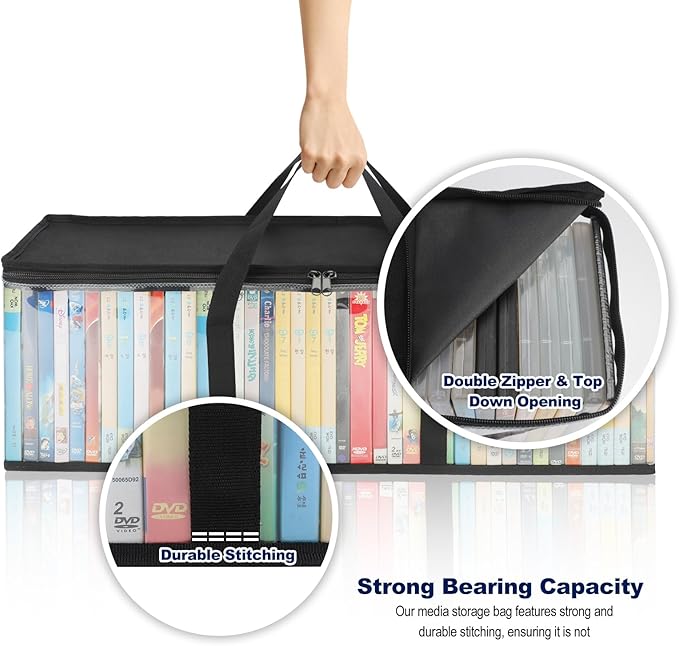 CCidea DVD Storage Bags Clear PVC Media Holder Case - Image 5