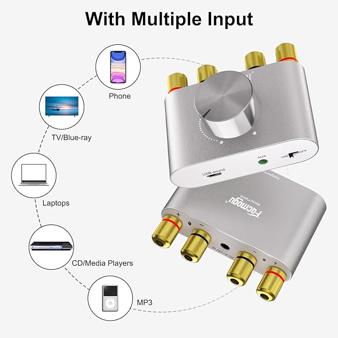 Facmogu F900S 160W Bluetooth 5.0 Mini Amplifier, 80Wx2 2.0CH Audio Power - Image 7