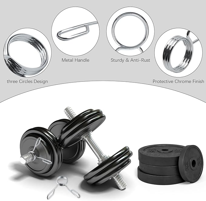 4 Pieces 2 Inch Dumbbell Spring Collars Barbell Clamps Locking Collars Clips - Image 3