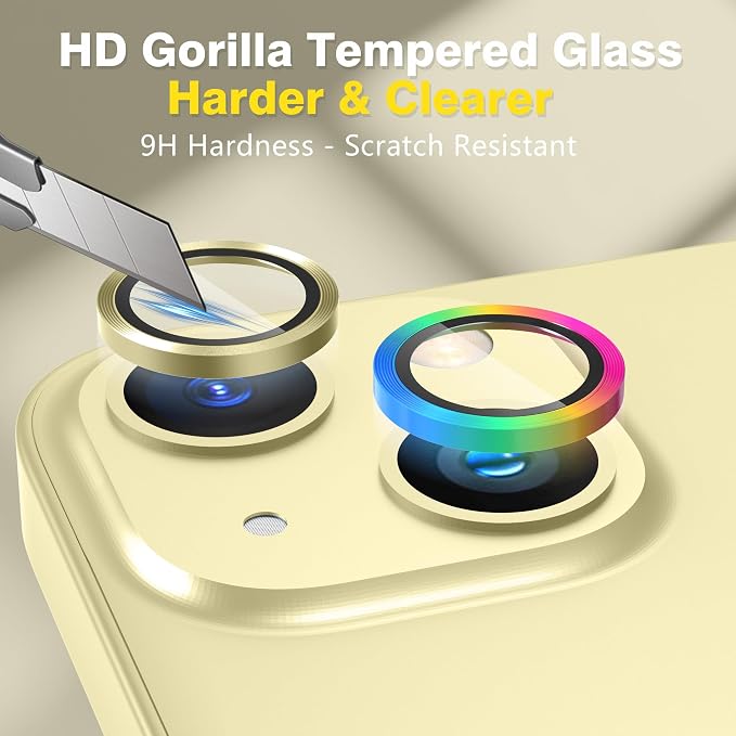 AGVEE 3+3 6 Pack for iPhone 15 6.1" / 15 Plus 6.7" Camera Lens Cover Protector - Image 6