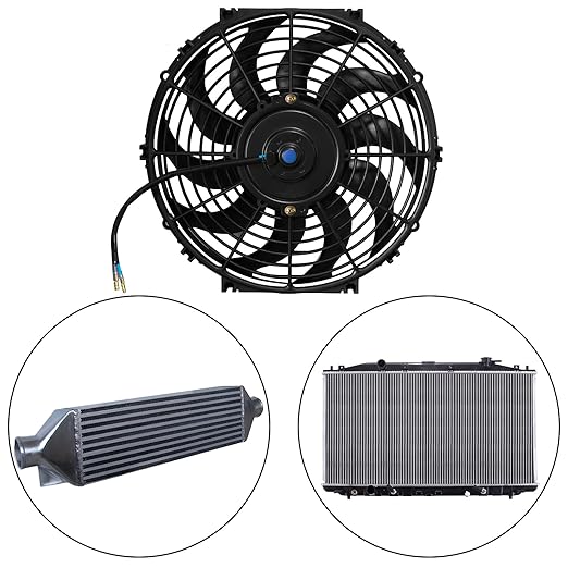 MuHize Radiator Cooling Fan - 12V 80W Universal Electric 10-Inch Fan Assembly - Image 3