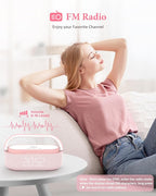 COLSUR Bluetooth Speaker with Wireless Charger, FM Radio, Dimmable LED Night - Image 3