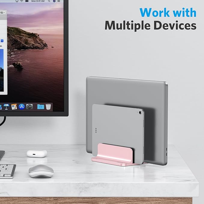 OMOTON Vertical Laptop Stand, Desktop Aluminum Mac Book Stand - Image 8
