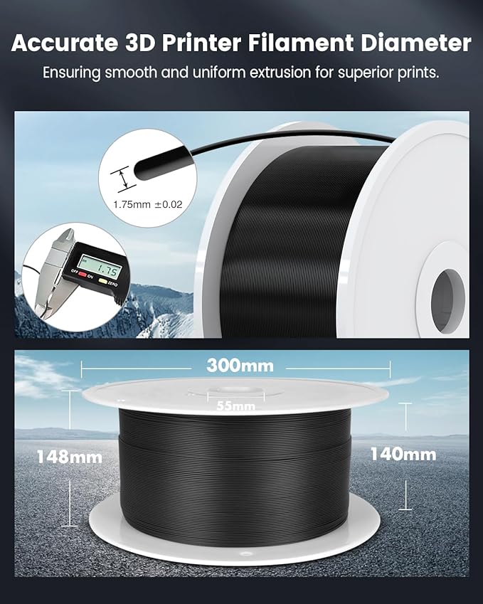 SUNLU Large Spool 5KG PETG Filament, 3D Printer Filament PETG 1.75mm, Less - Image 7