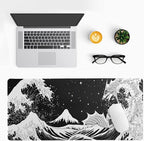 Black and White Japanese Wave Dragon Gaming Mouse Pad - Image 3