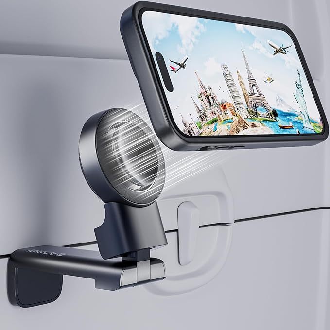 MiiKARE Travel Essentials Magnetic Airplane Phone Holder, Universal Handsfree by MiiKARE