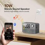 15W Fast Wireless Charger with Bluetooth Speaker and Alarm Clock Radio - Image 4