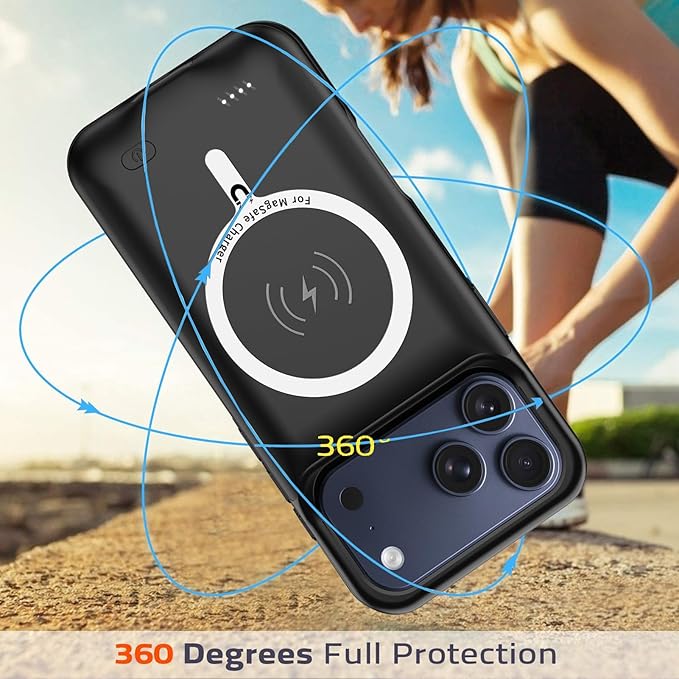 Battery Case for iPhone 17 Pro Max, Upgraded 12000mAh Rechargeable Portable - Image 5