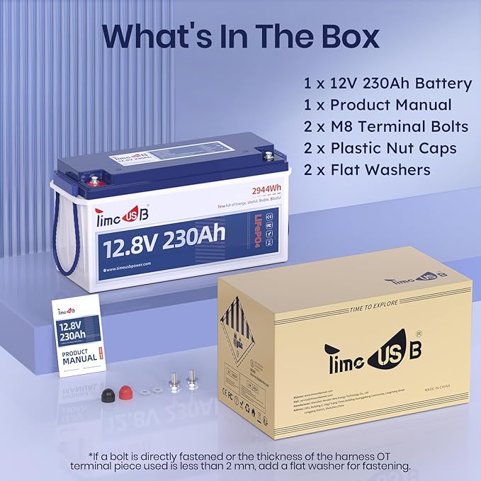 12V 230Ah LiFePO4 Battery, Built-in 150A BMS, Max. 1920W Power Output & 2944Wh - Image 9