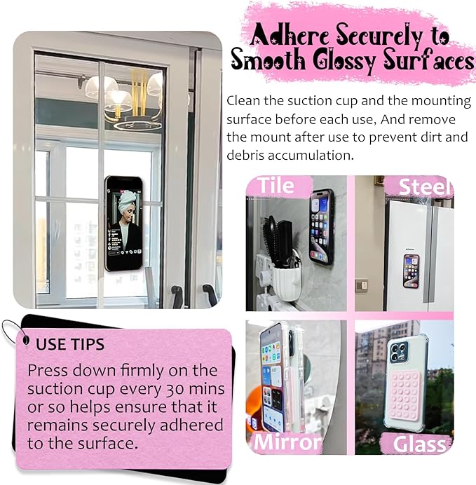Silicone Suction Phone Case Mount, Non Slip Sticky Phone Grip - Image 4