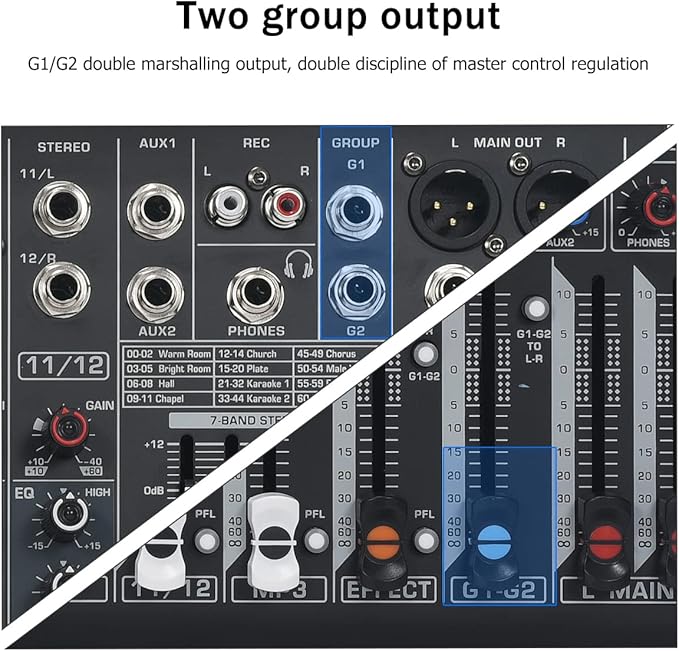 W IN-MIX DX12 Professional DJ Audio Mixer 12 Channel - Image 5
