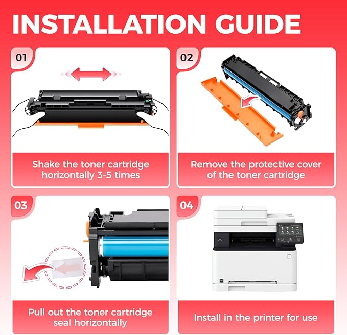 045 Toner Cartridge Set 4-Pack Replacement - Image 4